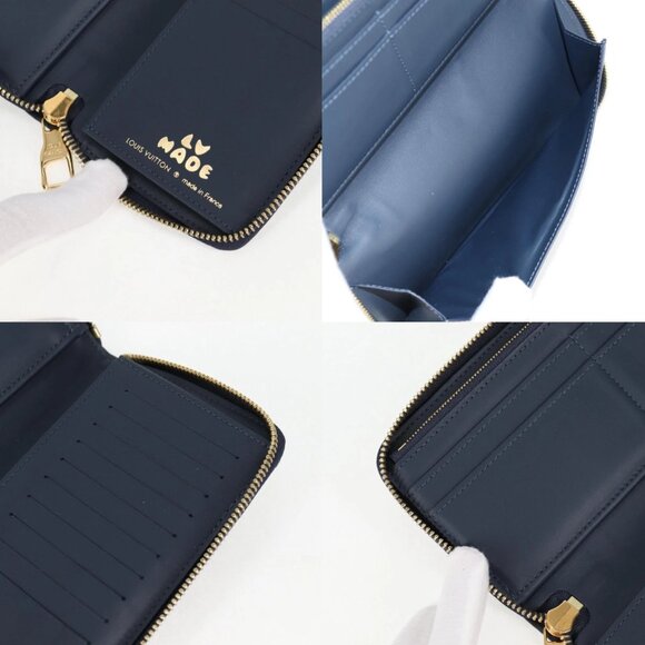 LOUIS VUITTON NIGO LV Squared Zippy Wallet Long Wallet Navy M81107 Auth 126433M - Picture 16 of 16